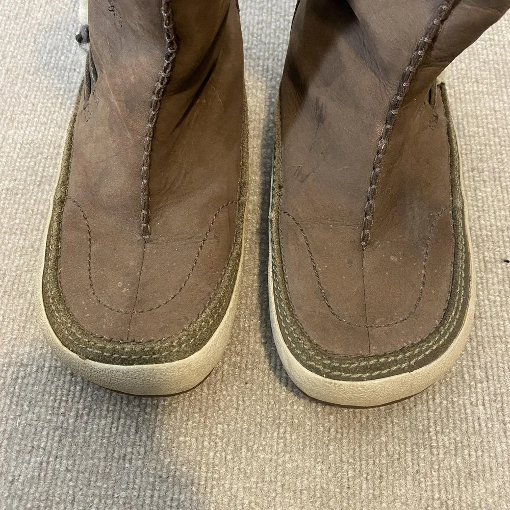 Merrell Snow Boots Womens Size 10 Brown Nubuck Faux Fur Mid Calf J20052